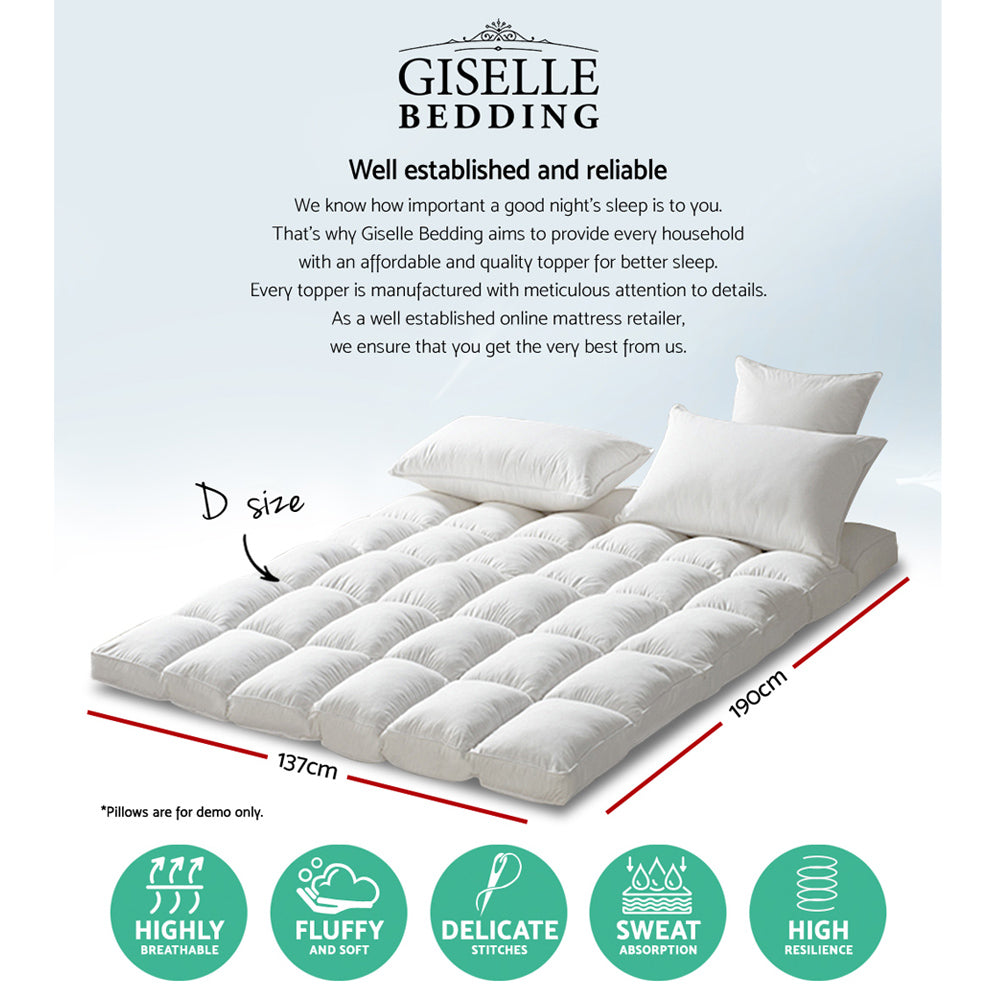 Luxury Mattress Topper | Cooling Pillowtop with 1000GSM Microfibre Filling | Mattress Topper Queen for Enhanced Sleep Comfort 8