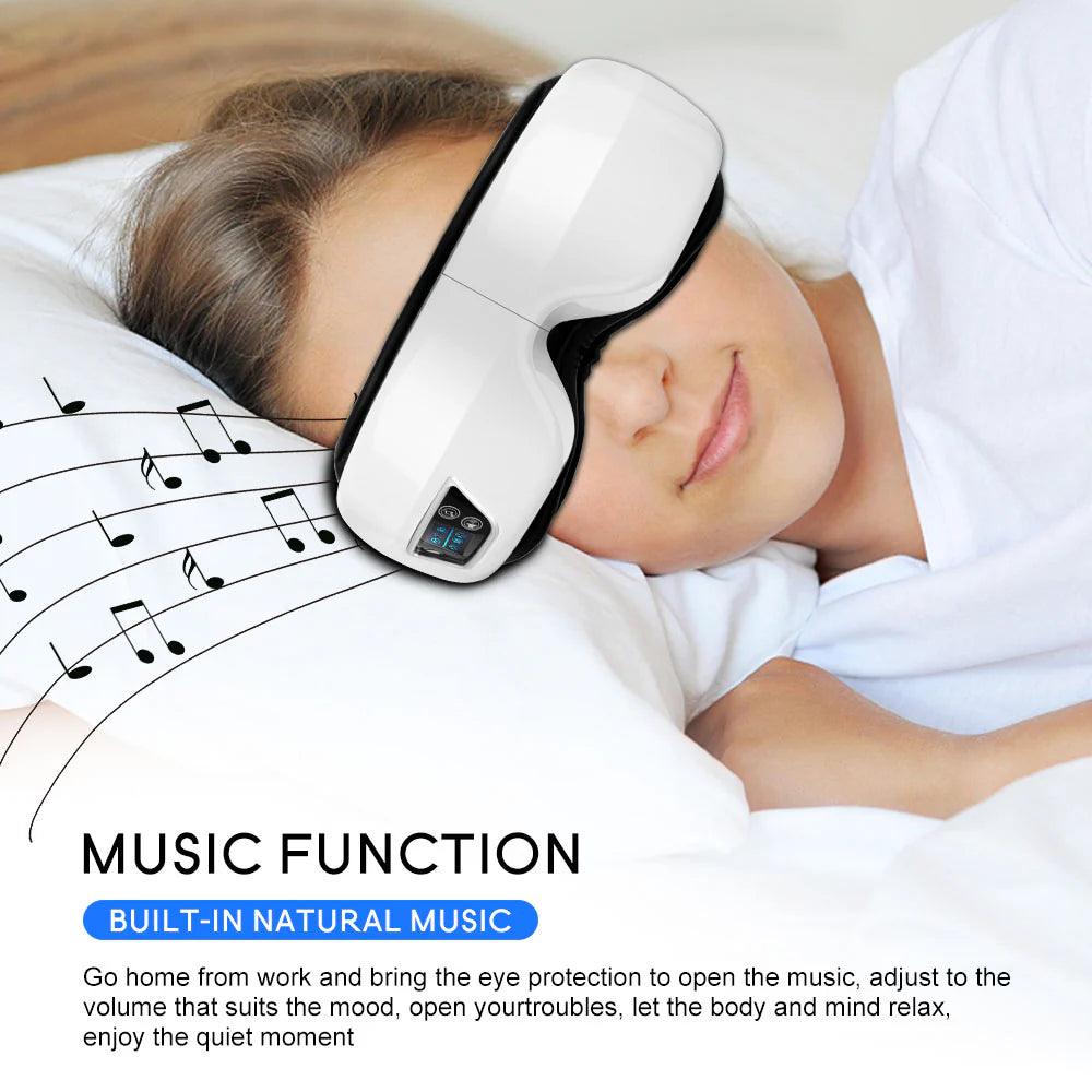 Relaxation Haven | 4D Eye Massager with Air Compression & Bluetooth Music | Portable Eye Relief for Stress Relief and Fatigue 4