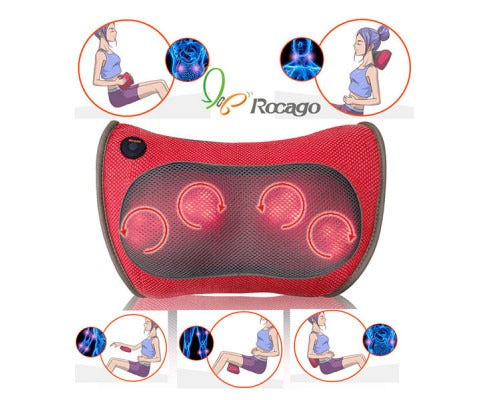 Rocago | Massage Pillow with Bidirectional Kneading & Heating | Portable Relief for On-the-Go Comfort 1