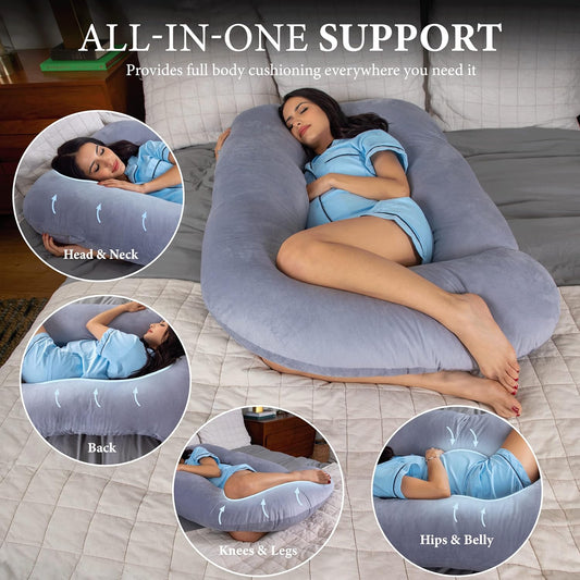 U-Shaped Pregnancy Pillow for Full Body Support with Removable Cover | Ideal Maternity Comfort for Better Sleep 1