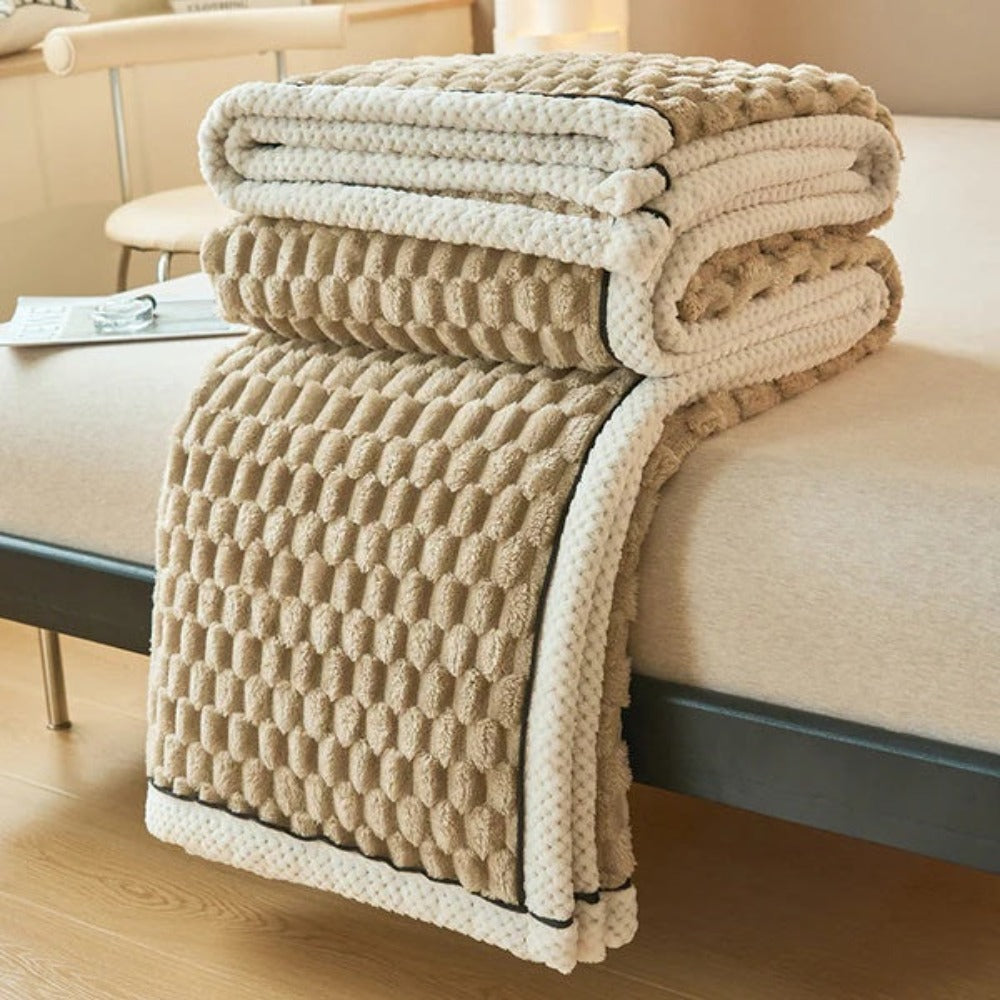 Unisex Soft Bubble-Textured Sherpa Fleece Blanket | Cozy Plush Throw for All Seasons 12