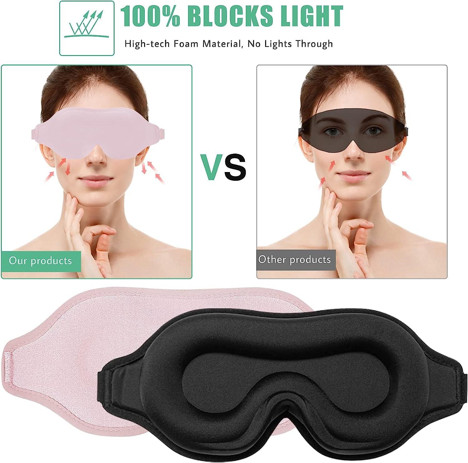 3D Sleep Mask Set | Eye Mask Sleep with Adjustable Strap & Earplugs | Complete Blackout for Restful Sleep 2