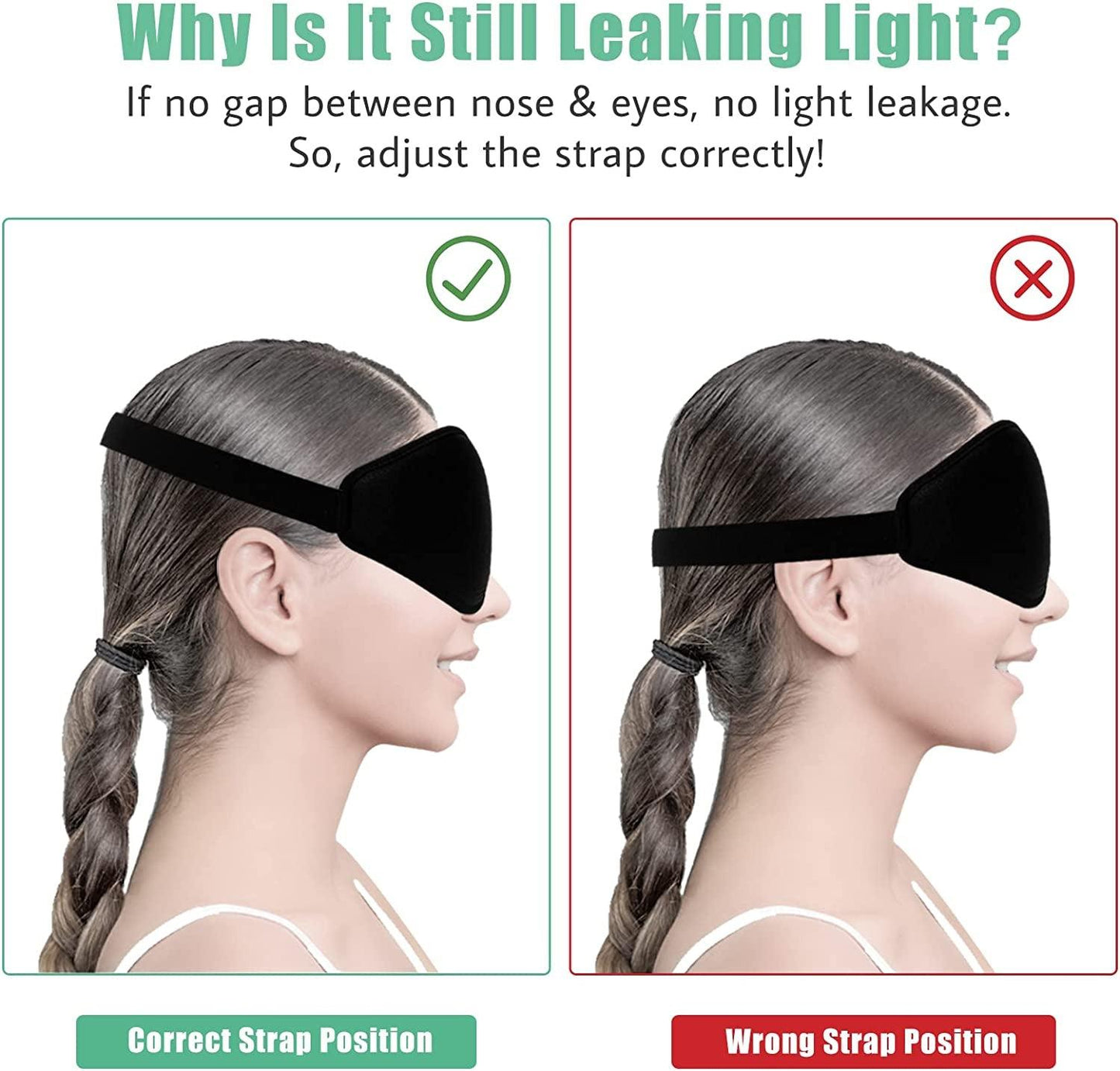 3D Sleep Mask Set | Eye Mask Sleep with Adjustable Strap & Earplugs | Complete Blackout for Restful Sleep 5
