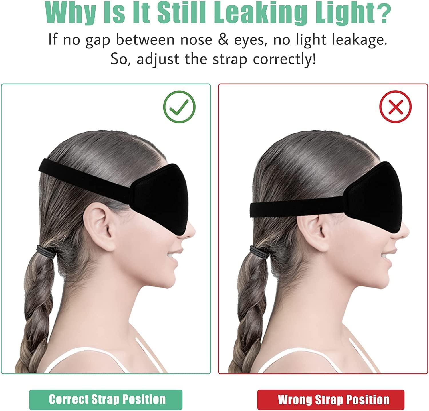 3D Sleep Mask Set | Eye Mask Sleep with Adjustable Strap & Earplugs | Complete Blackout for Restful Sleep 5
