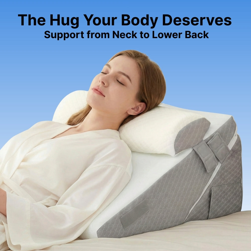 Adjustable Wedge Pillow for Acid Reflux Relief with 3-Piece Design | Premium Memory Foam for Comfort and Recovery 2