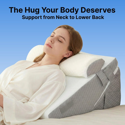Adjustable Wedge Pillow for Acid Reflux Relief with 3-Piece Design | Premium Memory Foam for Comfort and Recovery 2