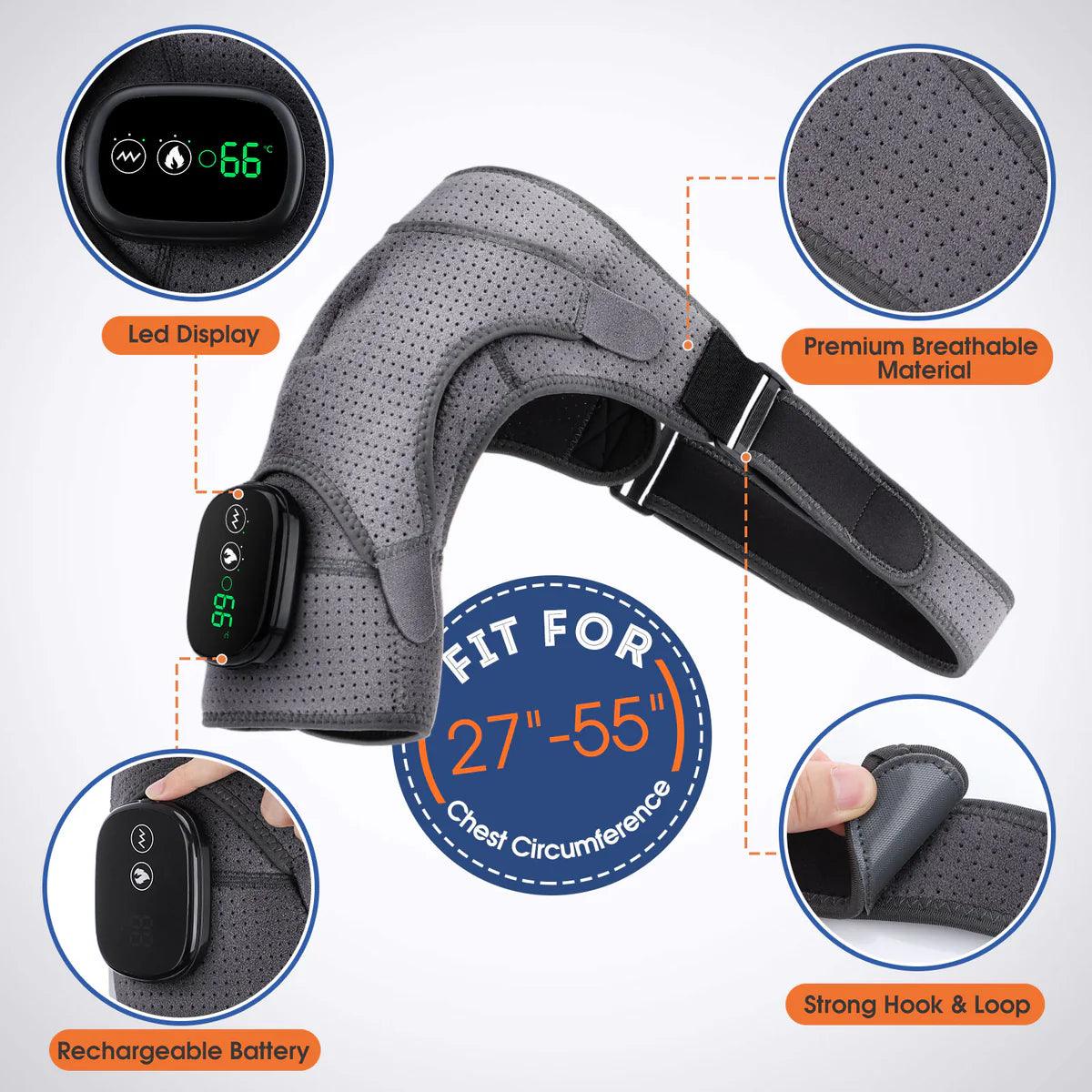 Advanced Heating Shoulder Brace | Compression Therapy with Vibration for Pain Relief 1