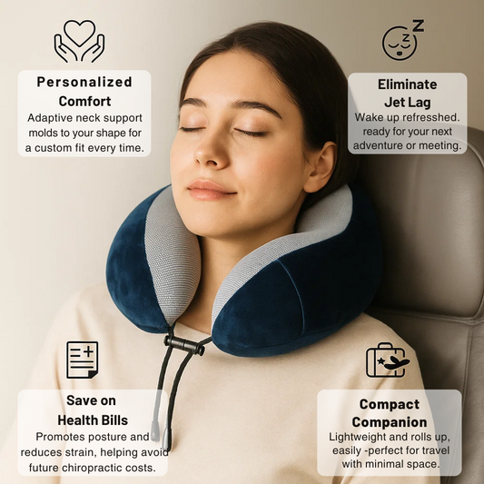 AirRest | Memory Foam Travel Pillow with Ergonomic Design | Ultimate Comfort for Travel 1