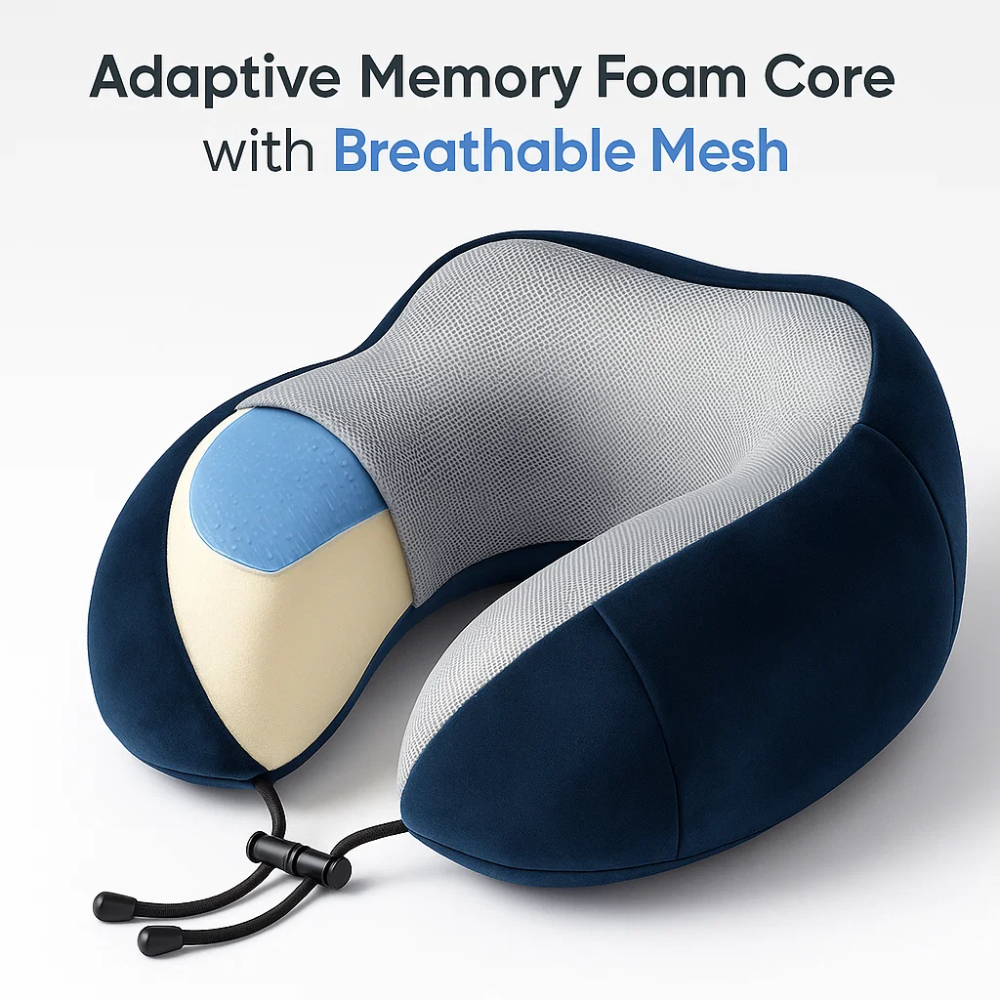 AirRest | Memory Foam Travel Pillow with Ergonomic Design | Ultimate Comfort for Travel 6