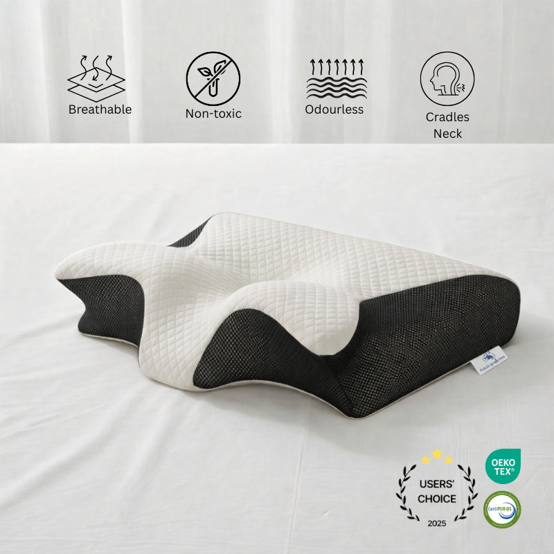 ComfortEase | Ergonomic Pillow with Memory Foam & Butterfly Design | Ideal Support for Side Sleepers and Neck Pain Relief 0