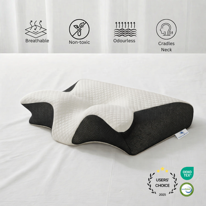 ComfortEase | Ergonomic Pillow with Memory Foam & Butterfly Design | Ideal Support for Side Sleepers and Neck Pain Relief 0