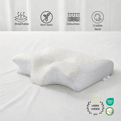 ComfortEase | Ergonomic Pillow with Memory Foam & Butterfly Design | Ideal Support for Side Sleepers and Neck Pain Relief 1