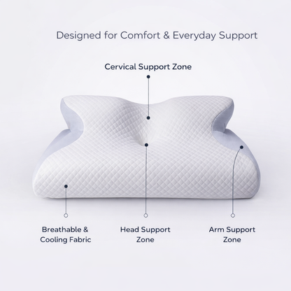 ComfortEase | Ergonomic Pillow with Memory Foam & Butterfly Design | Ideal Support for Side Sleepers and Neck Pain Relief 3