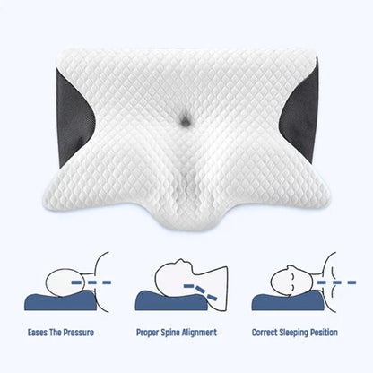 ComfortEase | Ergonomic Pillow with Memory Foam & Butterfly Design | Ideal Support for Side Sleepers and Neck Pain Relief 8