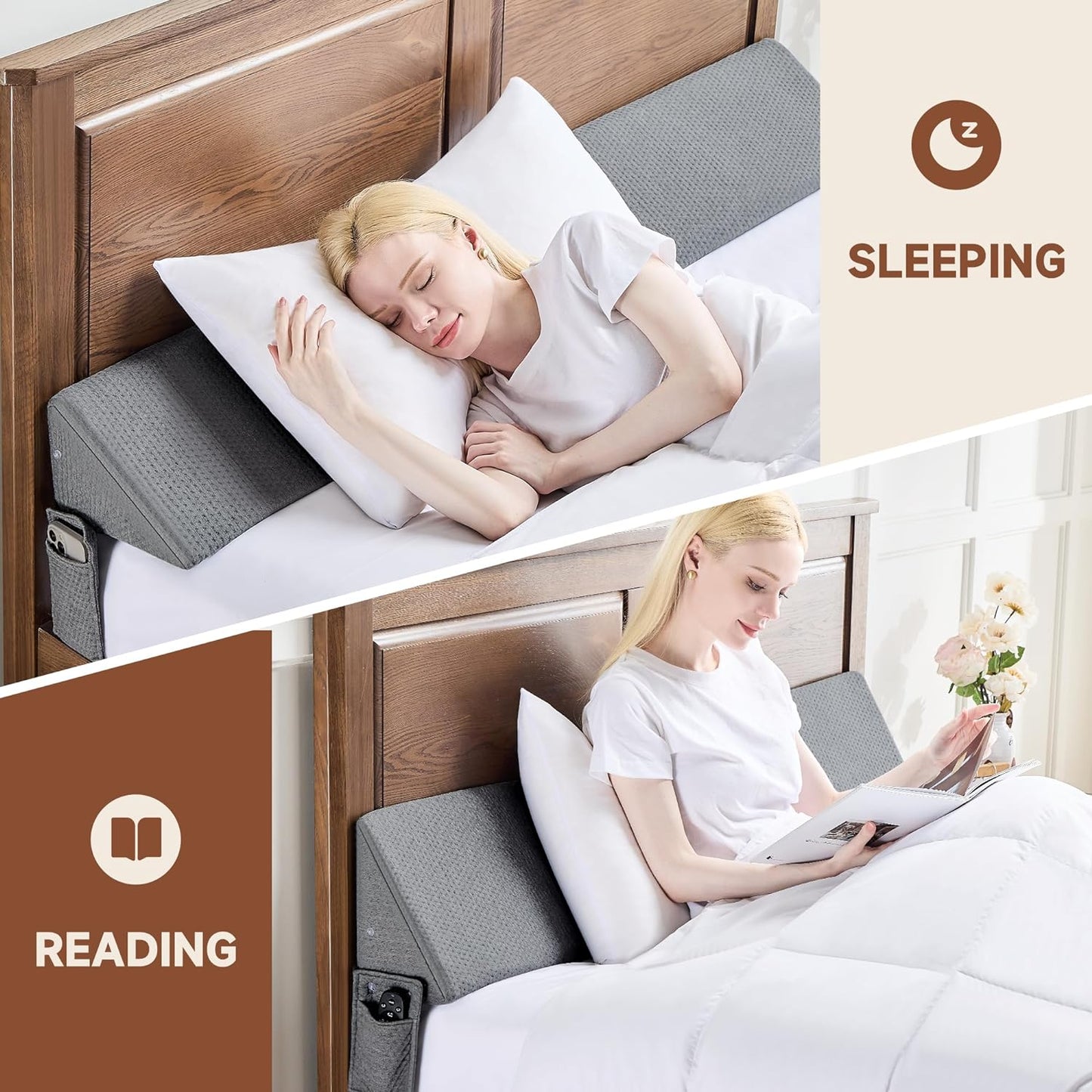 ComfortWedge | Gap Filler Pillow with Elevated Support for Better Sleep | Versatile Design for Twin, Queen, and King Beds 4