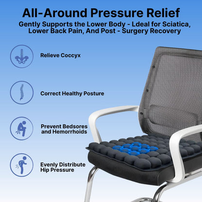 Comfort Cushion | 3D Air Cell Inflatable Seat Cushion with Custom Firmness | Portable Design for Travel and Office 4