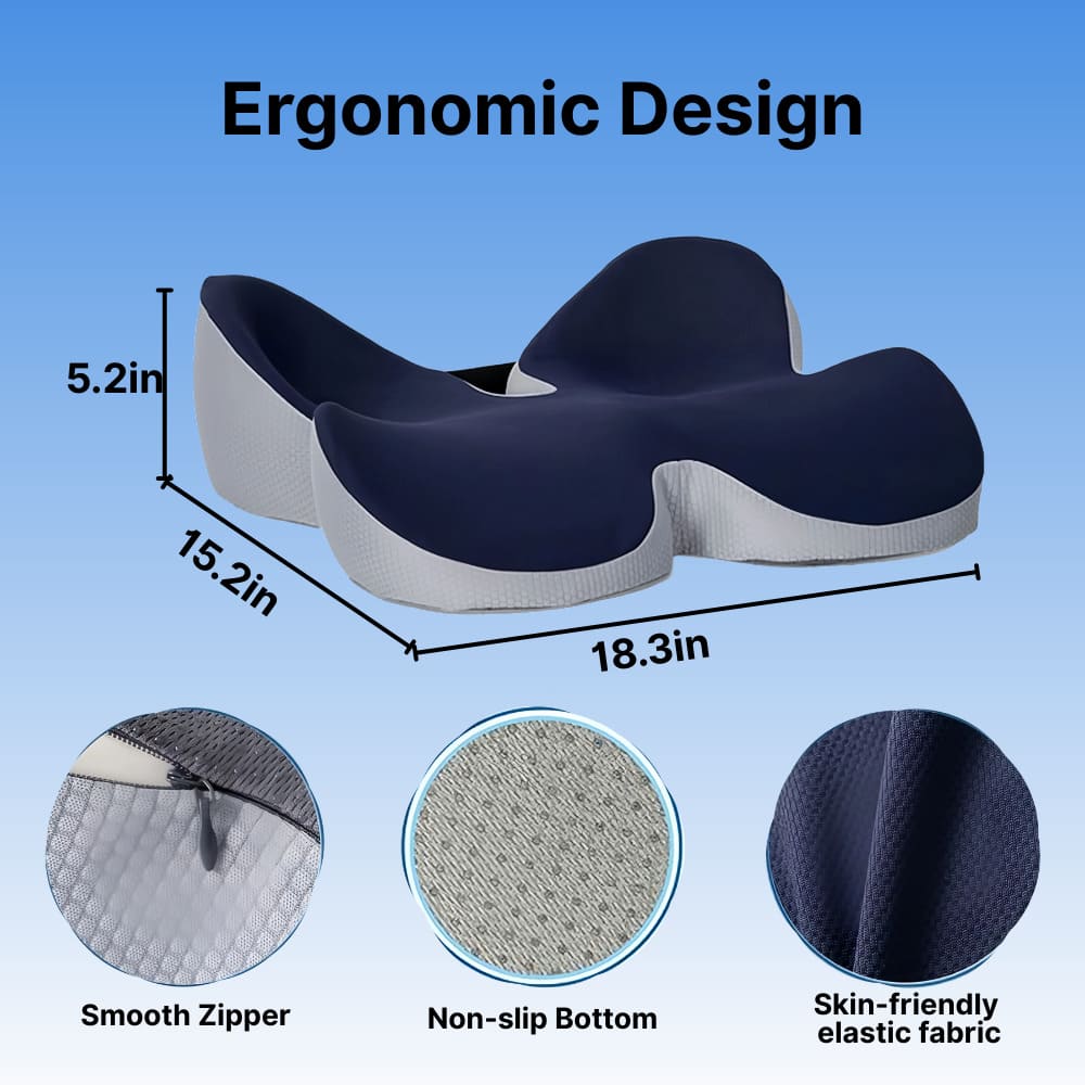 Comfort Cushion | Orthopedic Memory Foam Seat Cushion with U-Shaped Design | Tailbone Relief for All-Day Comfort 1
