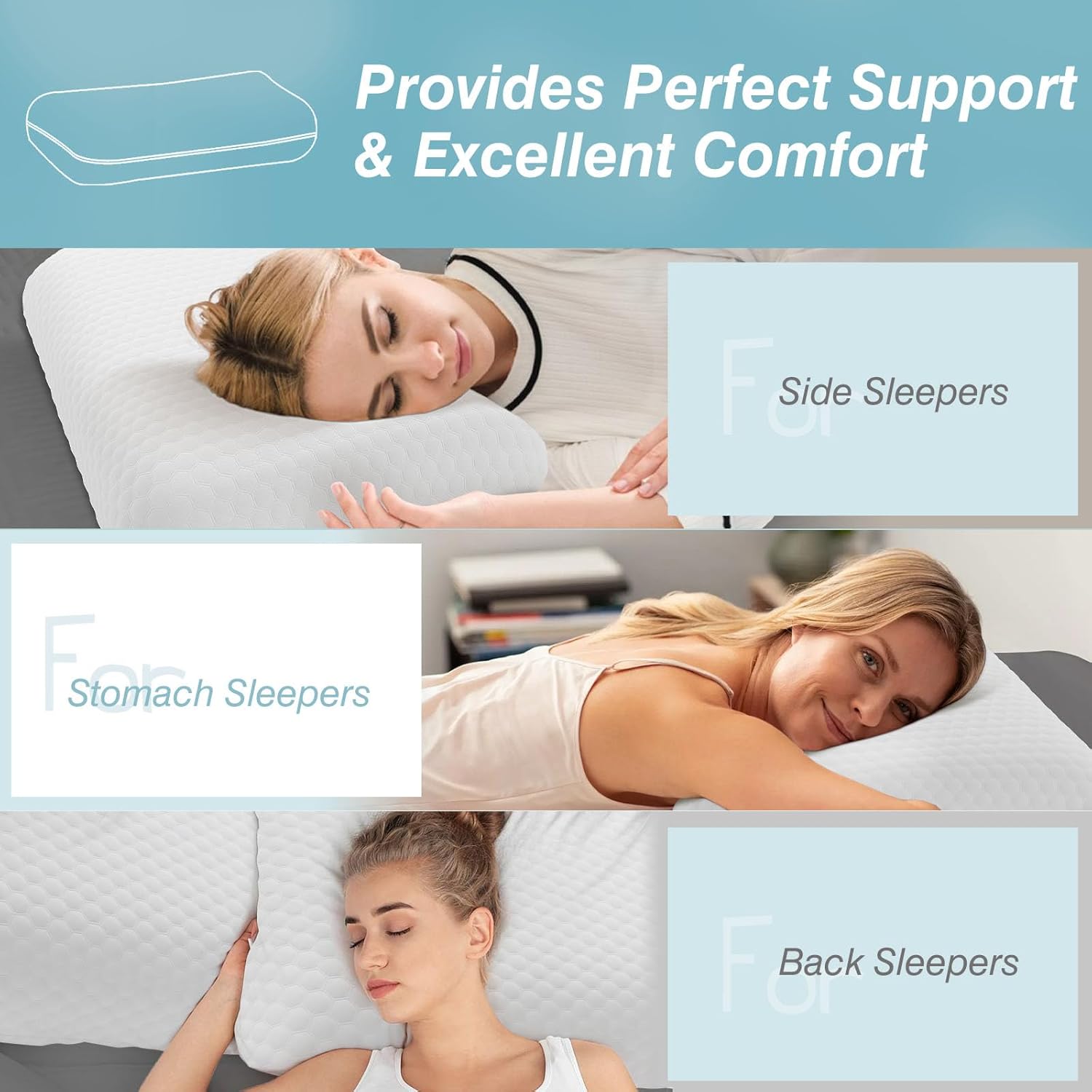 Comfort Pillow | Best Pillow for Side Sleepers with Dual-Memory Foam | Ergonomic Support for Neck Pain Relief 5