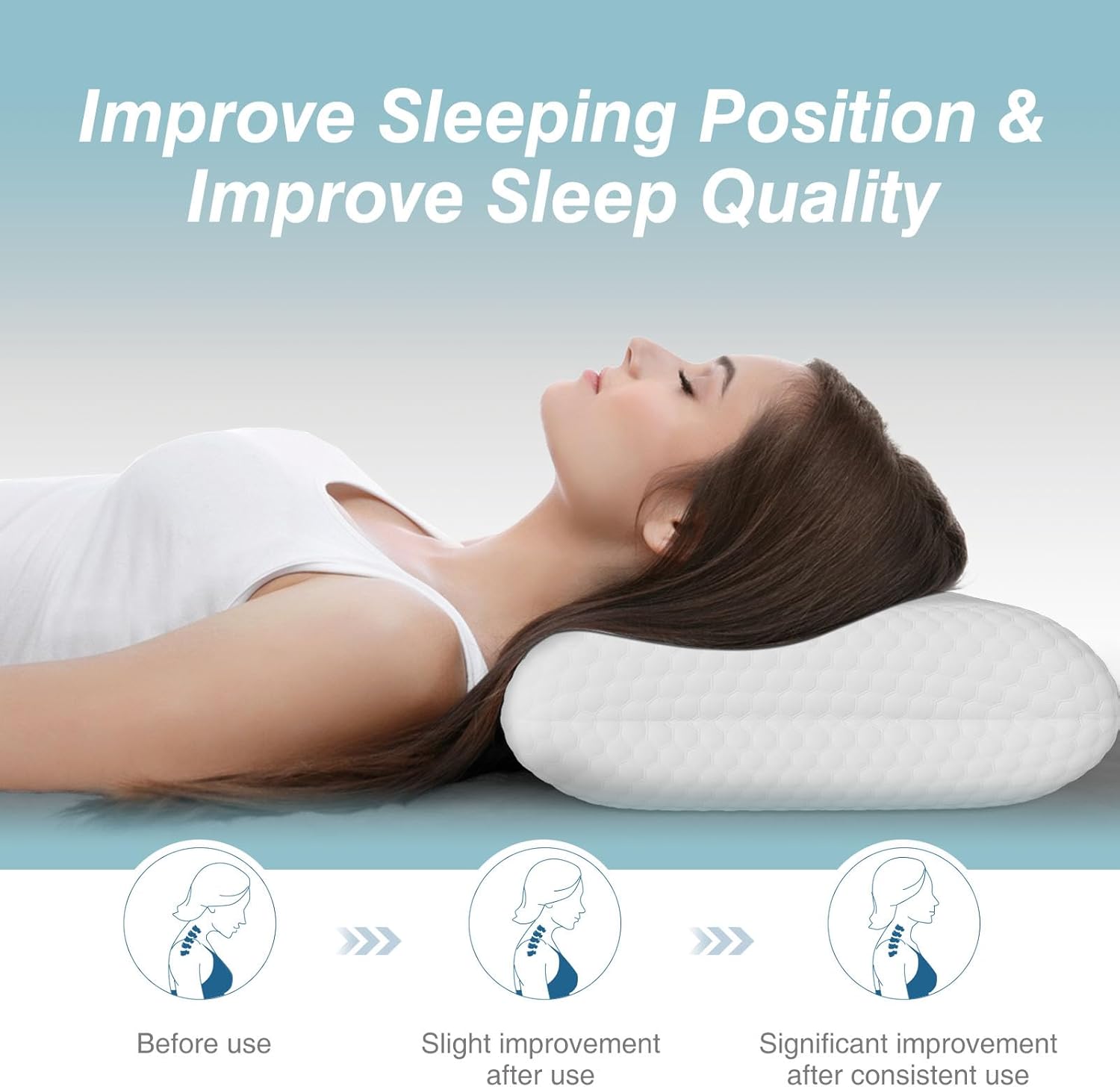 Comfort Pillow | Best Pillow for Side Sleepers with Dual-Memory Foam | Ergonomic Support for Neck Pain Relief 7