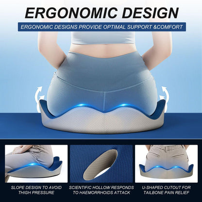 Comfort Plus | Memory Foam Seat Cushion with Activated Charcoal | Ergonomic Design for Back Pain Relief 6