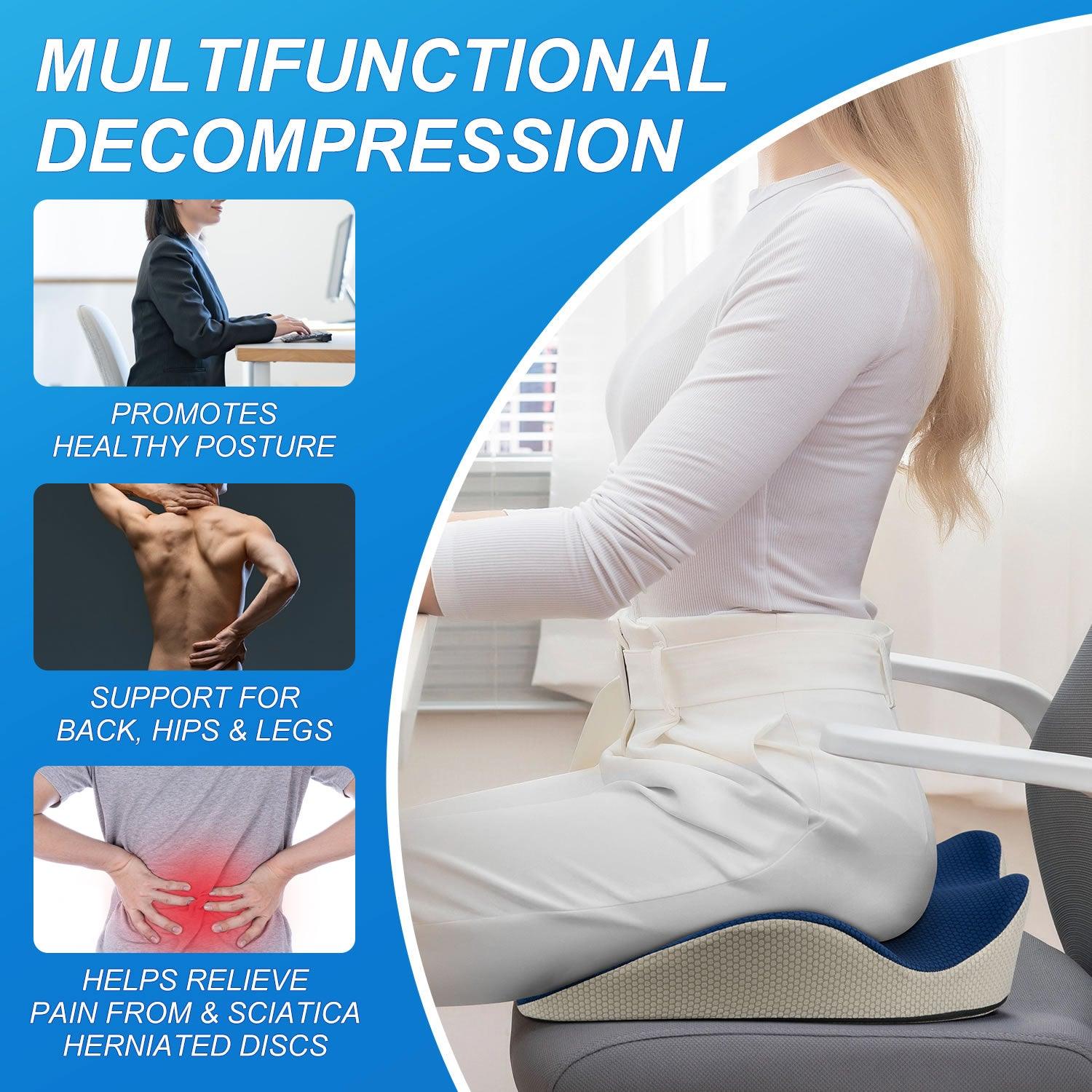 Comfort Plus | Memory Foam Seat Cushion with Activated Charcoal | Ergonomic Design for Back Pain Relief 7