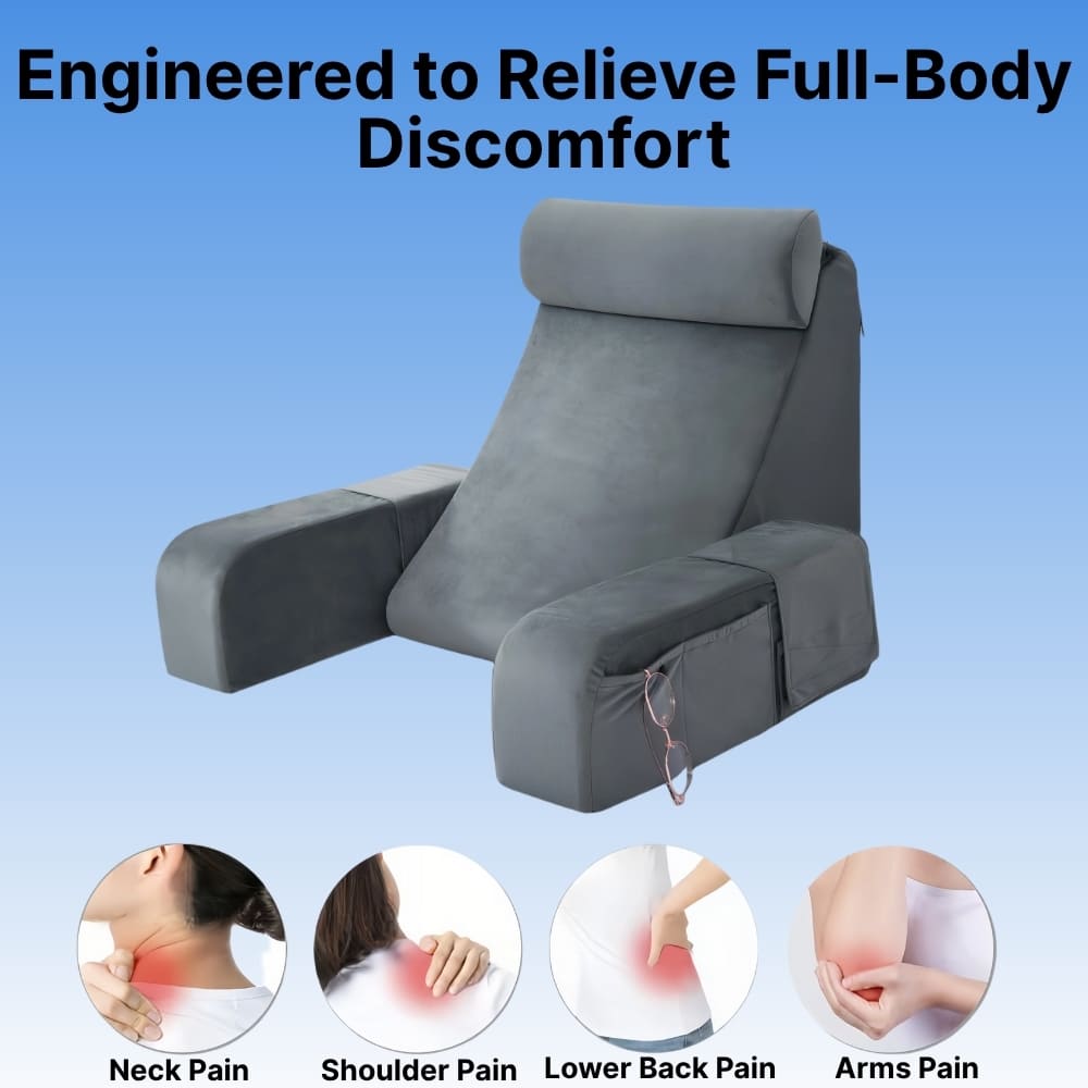 Comfort Rest | Lumbar Support Pillow with Ergonomic Design & Detachable Features | Ideal for Sitting Up in Bed 3