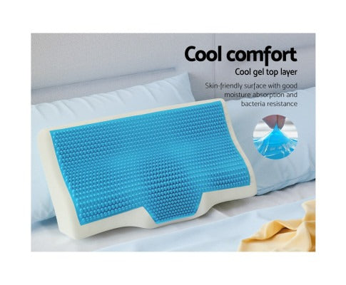 Comfort Rest | Memory Foam Pillow with Cooling Gel Layer | Contour Design for Neck Pain Relief 1