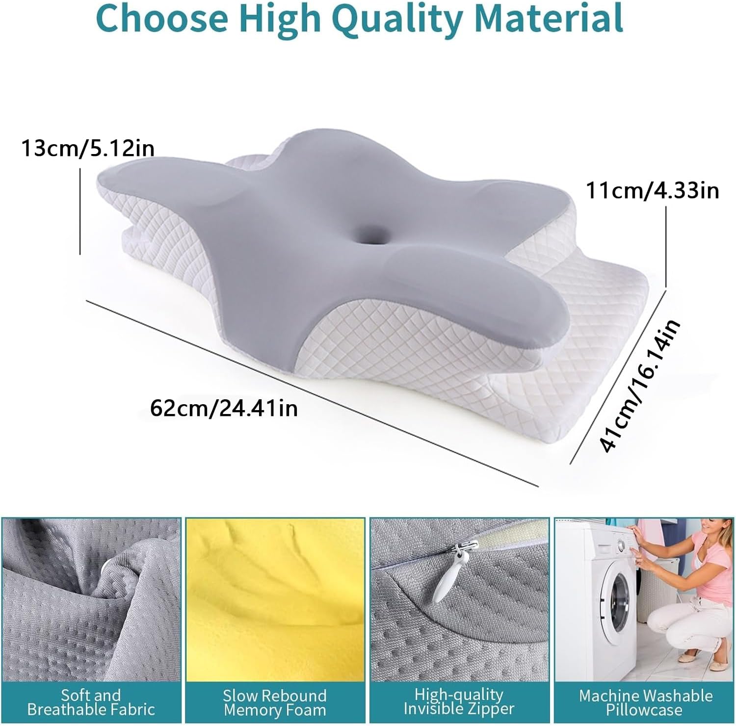 Comfort Series | Orthopaedic Pillow with Bamboo Fabric | Ergonomic Design for Neck Pain Relief 4