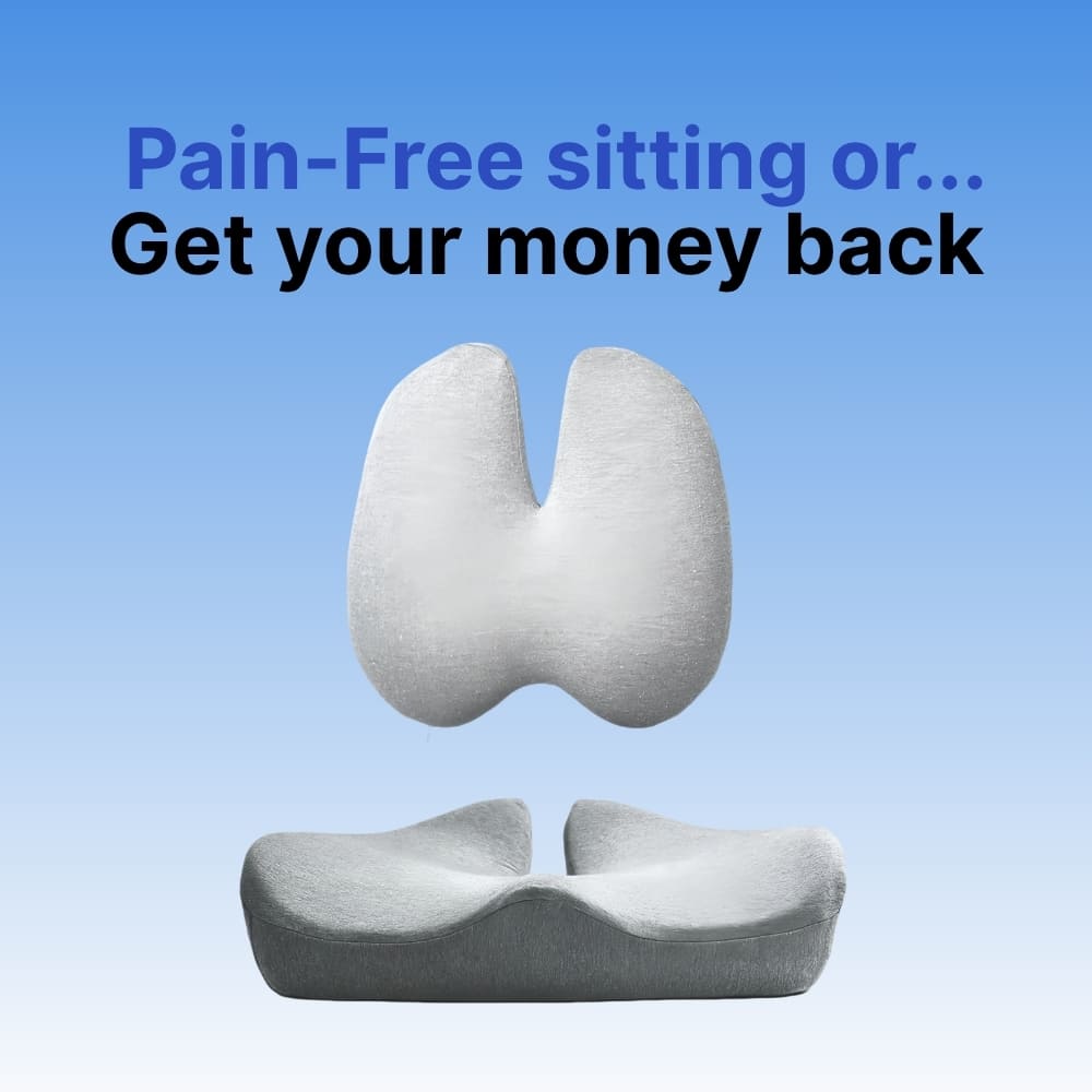 Comfort Set | Orthopedic Seat & Back Cushion with Ergonomic Design | Premium Memory Foam for All-Day Pain Relief 1