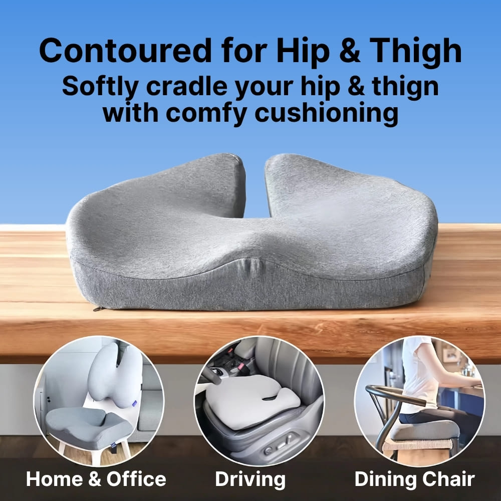 Comfort Set | Orthopedic Seat & Back Cushion with Ergonomic Design | Premium Memory Foam for All-Day Pain Relief 3