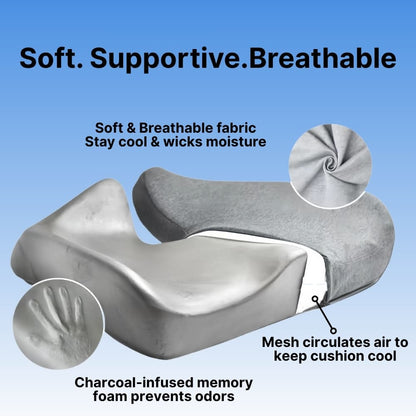 Comfort Set | Orthopedic Seat & Back Cushion with Ergonomic Design | Premium Memory Foam for All-Day Pain Relief 6