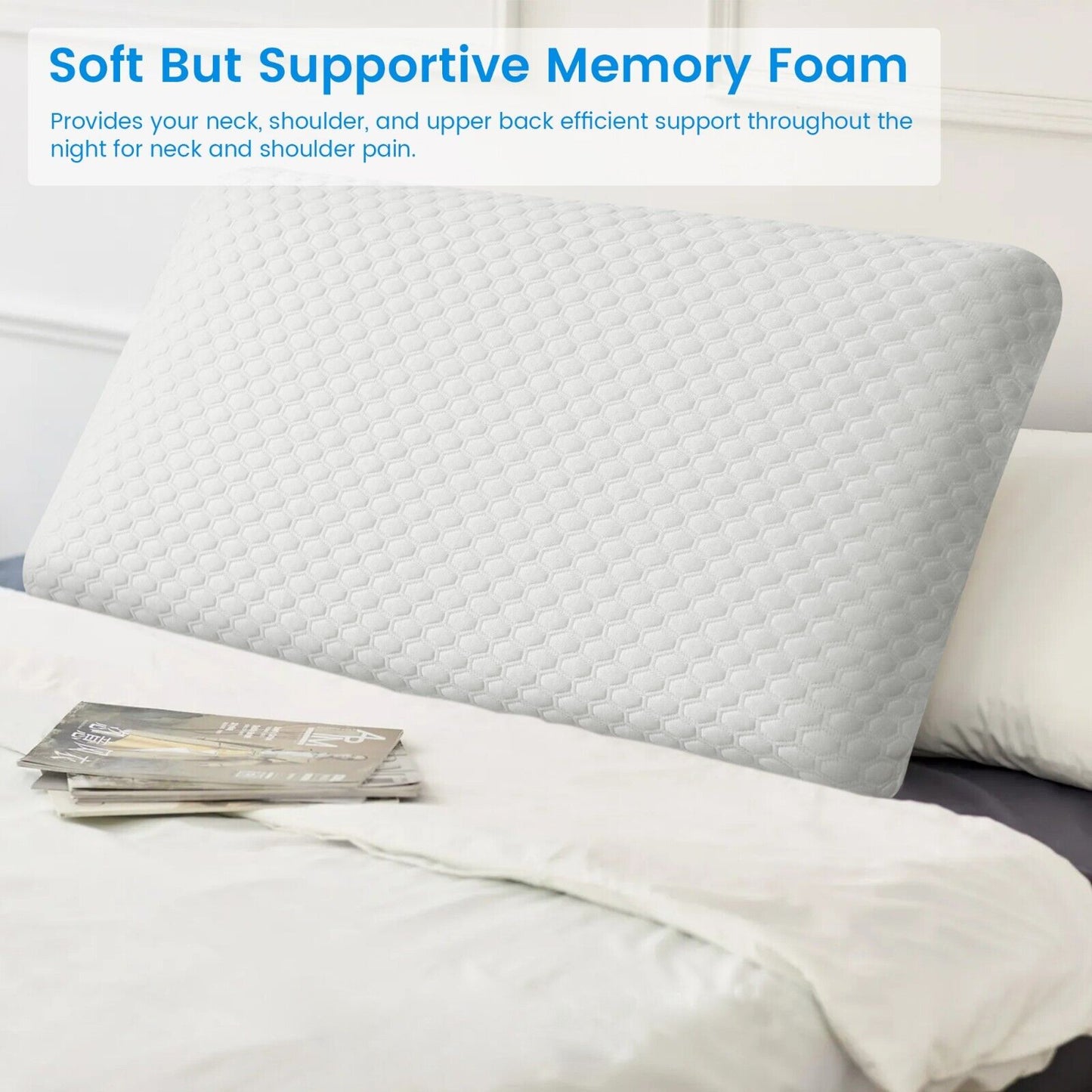 Comfort Sleep | Gel Foam Pillow with Air-flow Holes for Cool Sleep & Neck Pain Relief 3