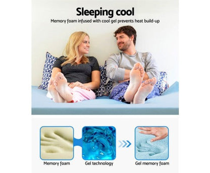 Comfort Sleep | Memory Foam Mattress Topper with Cool Gel Technology | Breathable Cover for Enhanced Comfort 2