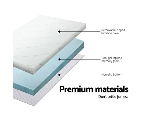 Comfort Sleep | Memory Foam Mattress Topper with Cool Gel Technology | Breathable Cover for Enhanced Comfort 3