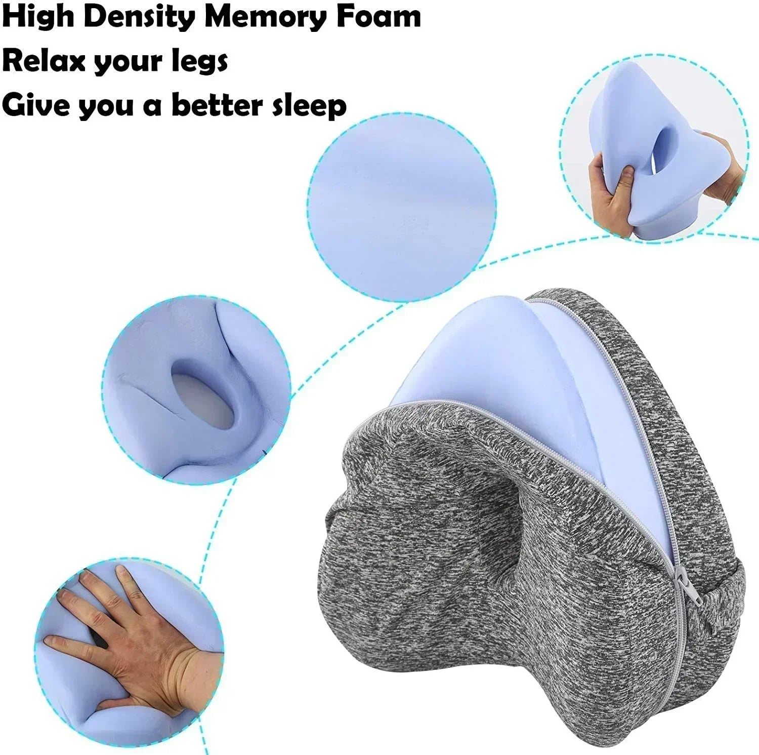 Comfort Support | Knee Pillow for Side Sleepers with Memory Foam Design | Ideal Knee Alignment for Better Sleep 5