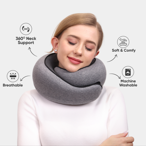 Comfort Travel | Ergonomic Neck Pillow for 360° Support | Compact Travel Neck Pillow for Restful Journeys 1