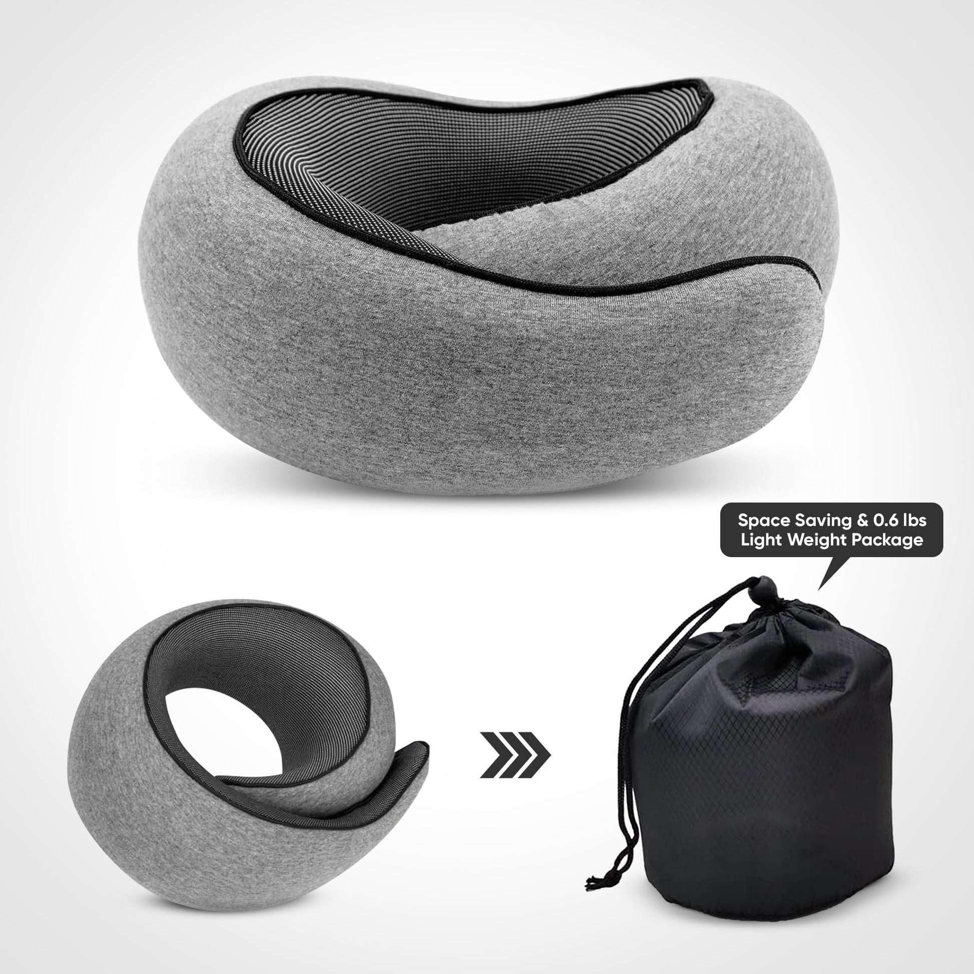 Comfort Travel | Ergonomic Neck Pillow for 360° Support | Compact Travel Neck Pillow for Restful Journeys 4