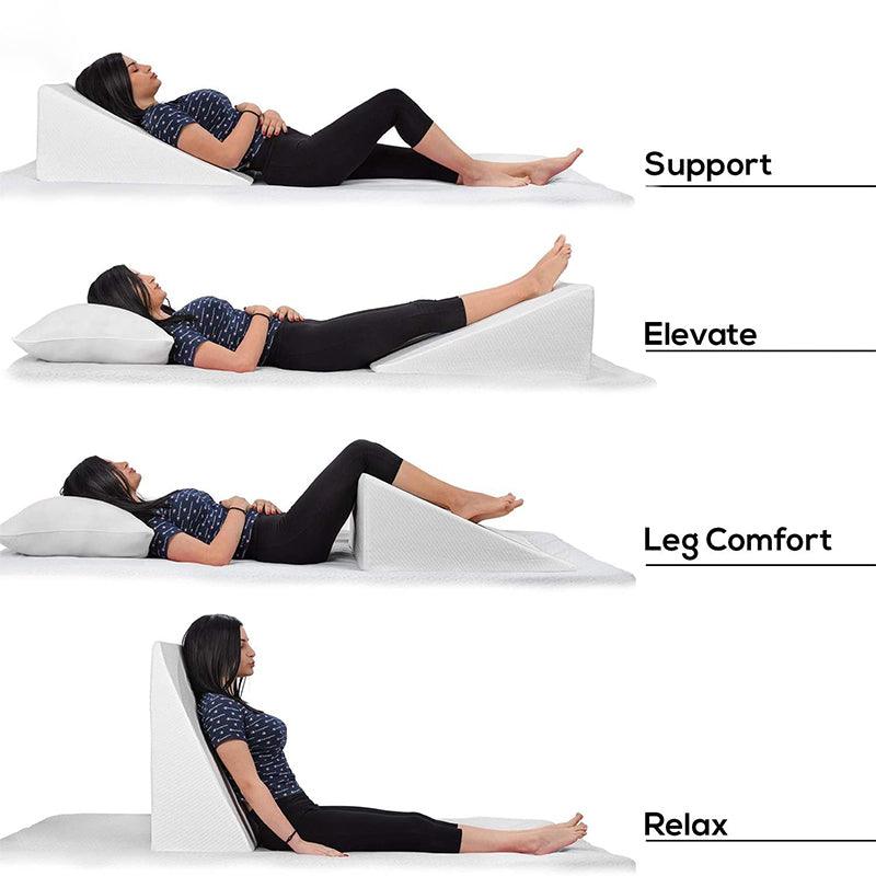Comfort Wedge | Bed Wedge Pillow with Gel Memory Foam & Bamboo Cover | Supportive Design for Back and Leg Elevation 3