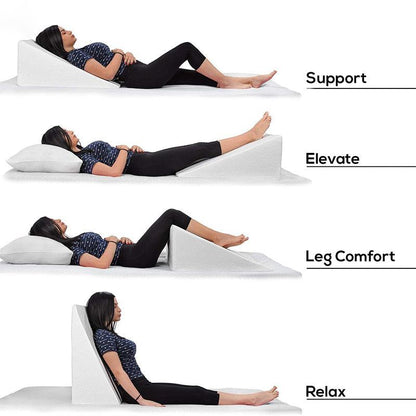 Comfort Wedge | Bed Wedge Pillow with Gel Memory Foam & Bamboo Cover | Supportive Design for Back and Leg Elevation 3
