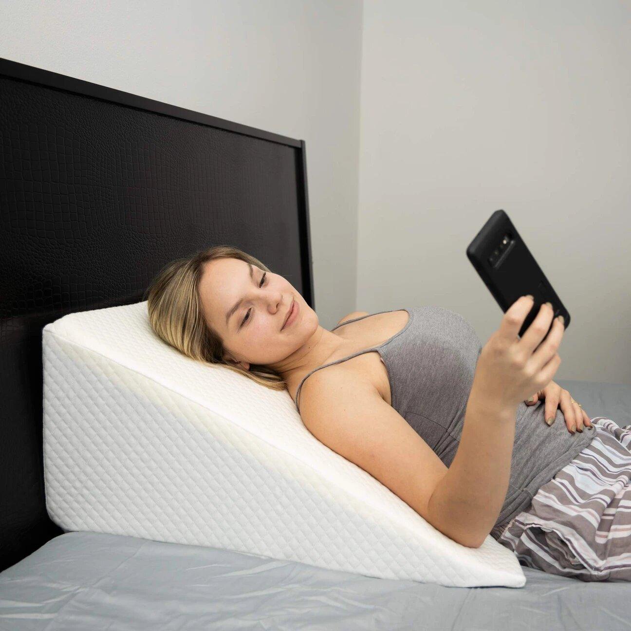 Comfort Wedge | Bed Wedge Pillow with Gel Memory Foam & Bamboo Cover | Supportive Design for Back and Leg Elevation 5
