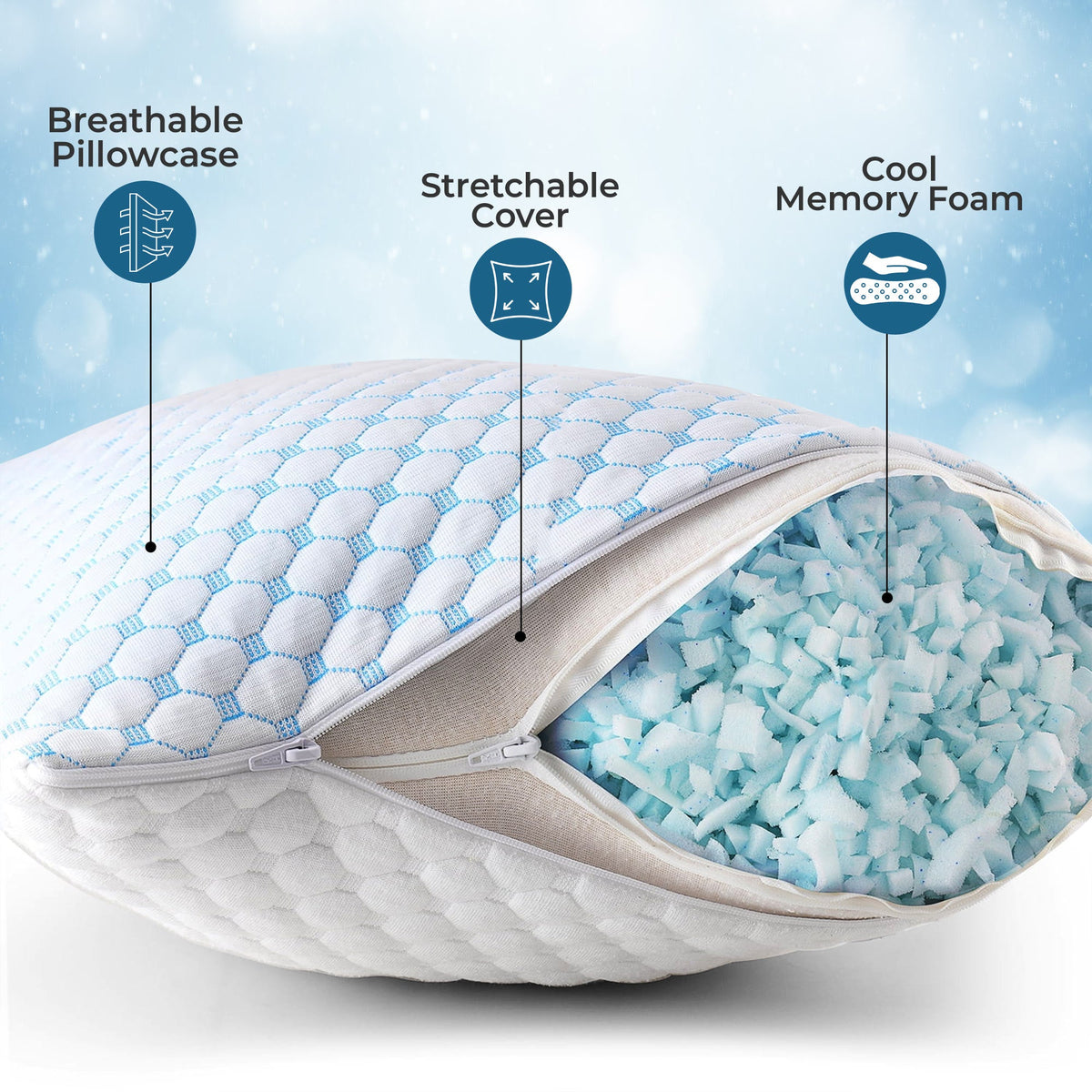Cooling Gel Pillow | Ergonomic Design with Temperature Control | Ideal for Neck Pain Relief 5