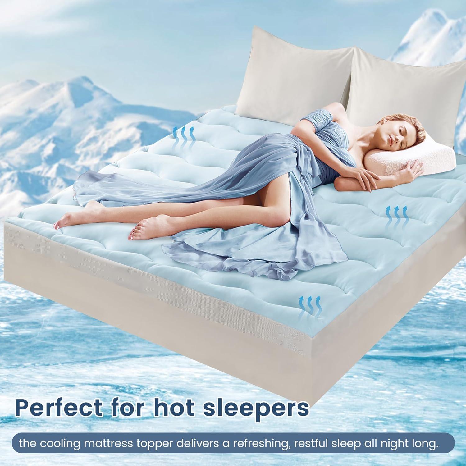 Cooling Mattress Topper with Dual-Sided Comfort | Breathable Fabric for Year-Round Adaptability 1