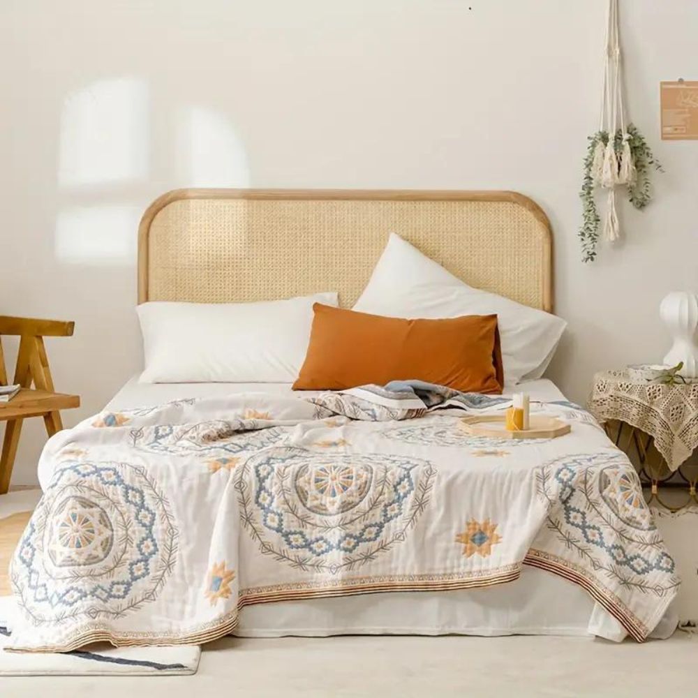 Cotton Boho Throw Blanket | Soft Mandala Design | Stylish Home Decor Accessory 0