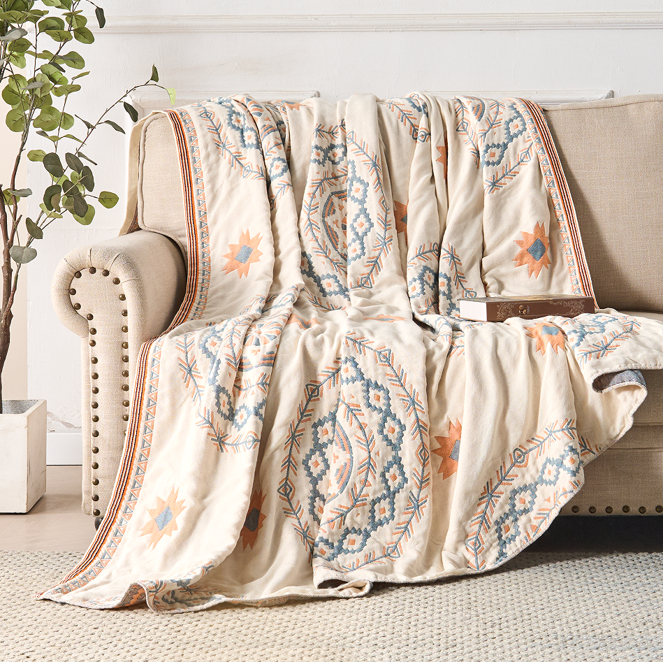 Cotton Boho Throw Blanket | Soft Mandala Design | Stylish Home Decor Accessory 6