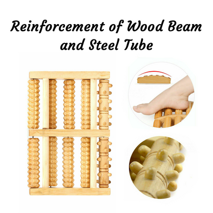 Eco-Friendly Wooden Foot Massager with 5 Rollers for Pain Relief and Relaxation 4