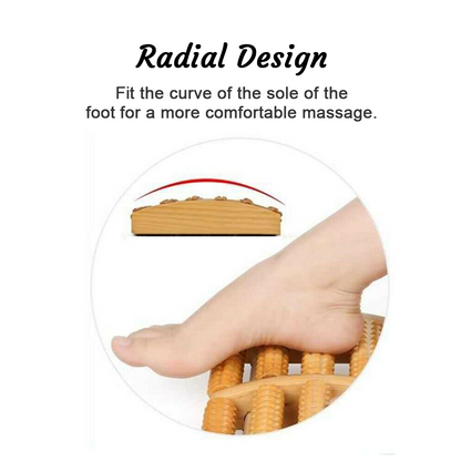 Eco-Friendly Wooden Foot Massager with 5 Rollers for Pain Relief and Relaxation 5