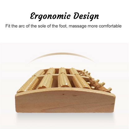 Eco-Friendly Wooden Foot Massager with 5 Rollers for Pain Relief and Relaxation 6