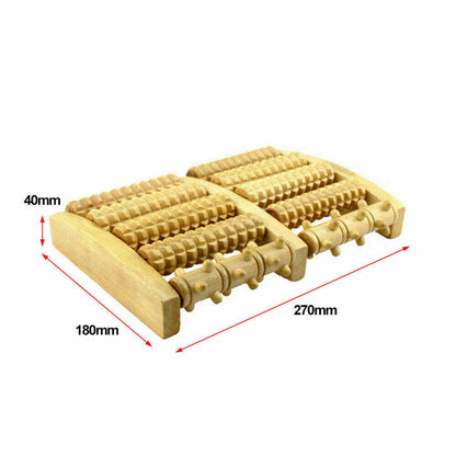 Eco-Friendly Wooden Foot Massager with 5 Rollers for Pain Relief and Relaxation 7