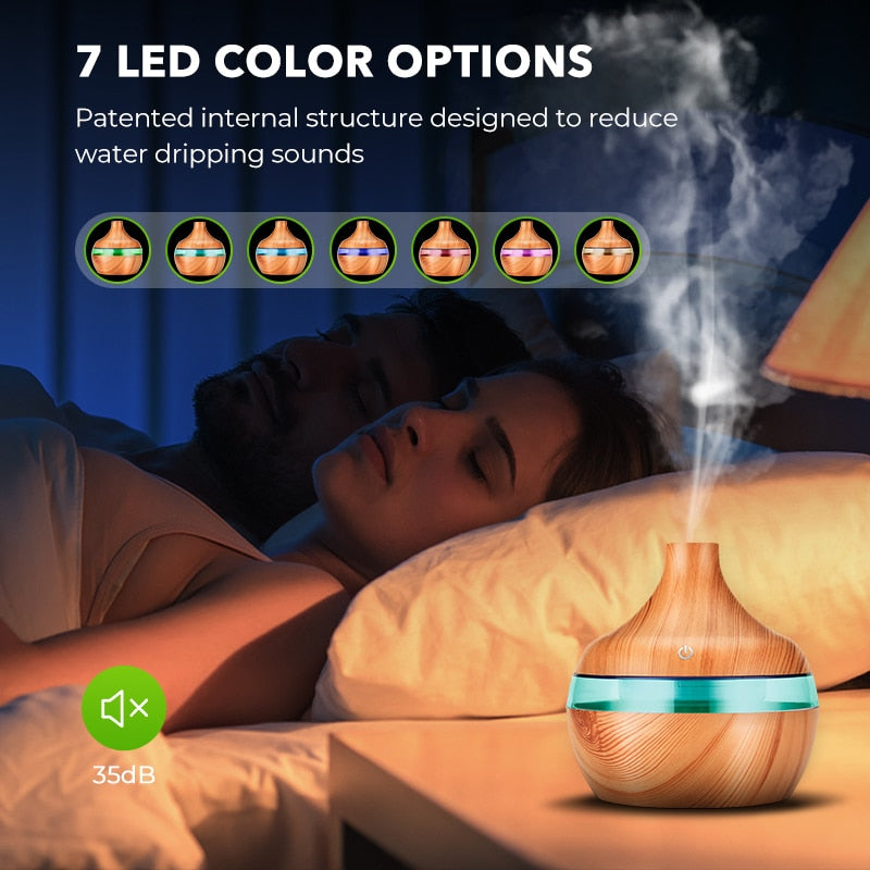 Eco Aroma | Aromatherapy Diffuser with 7 LED Colors | Humidifier for Improved Air Quality and Comfort 1