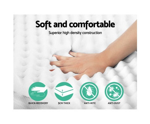 Egg Crate Memory Foam Mattress Topper with 5cm Thickness | Cooling Design for Enhanced Sleep Comfort 2